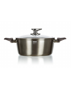 Lonac s neprijanjajućom površinom METALIC PLATINUM 28 x 12,5 cm, s poklopcem