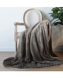 Jacquard sherpa pléd Ombre Grey