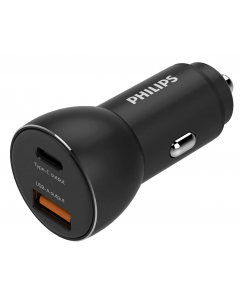 Philips Nabíječka do auta s porty 1 USB-A + USB C, 30W (PD, QC)