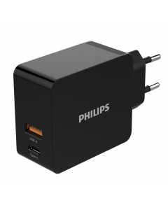 Philips Vysoce výkonná síťová duální USB nabíječka 1 USB-A + USB C, 30W (PD, QC)